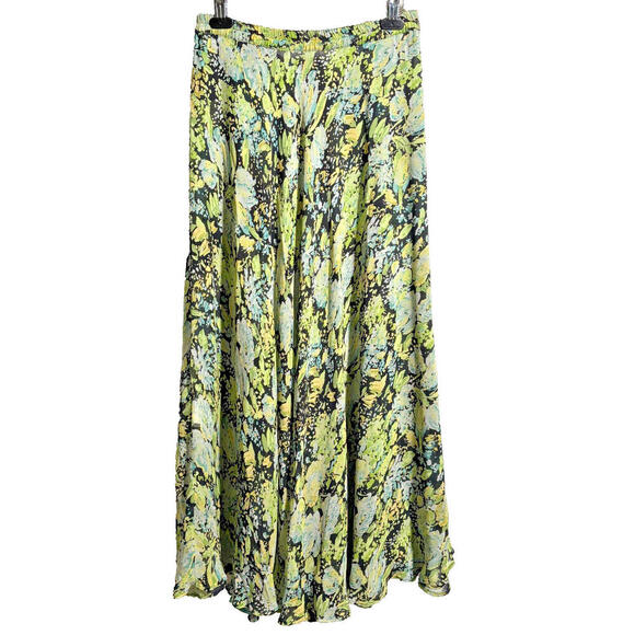 Reversible Floral Maxi Skirt Chiffon Boho Whimsigoth Fairy Retro Prairie Sz‎ M - Picture 1 of 6